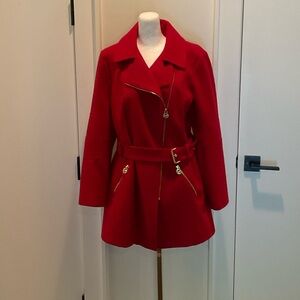 Michael Kors Red Trench Coat with Belt